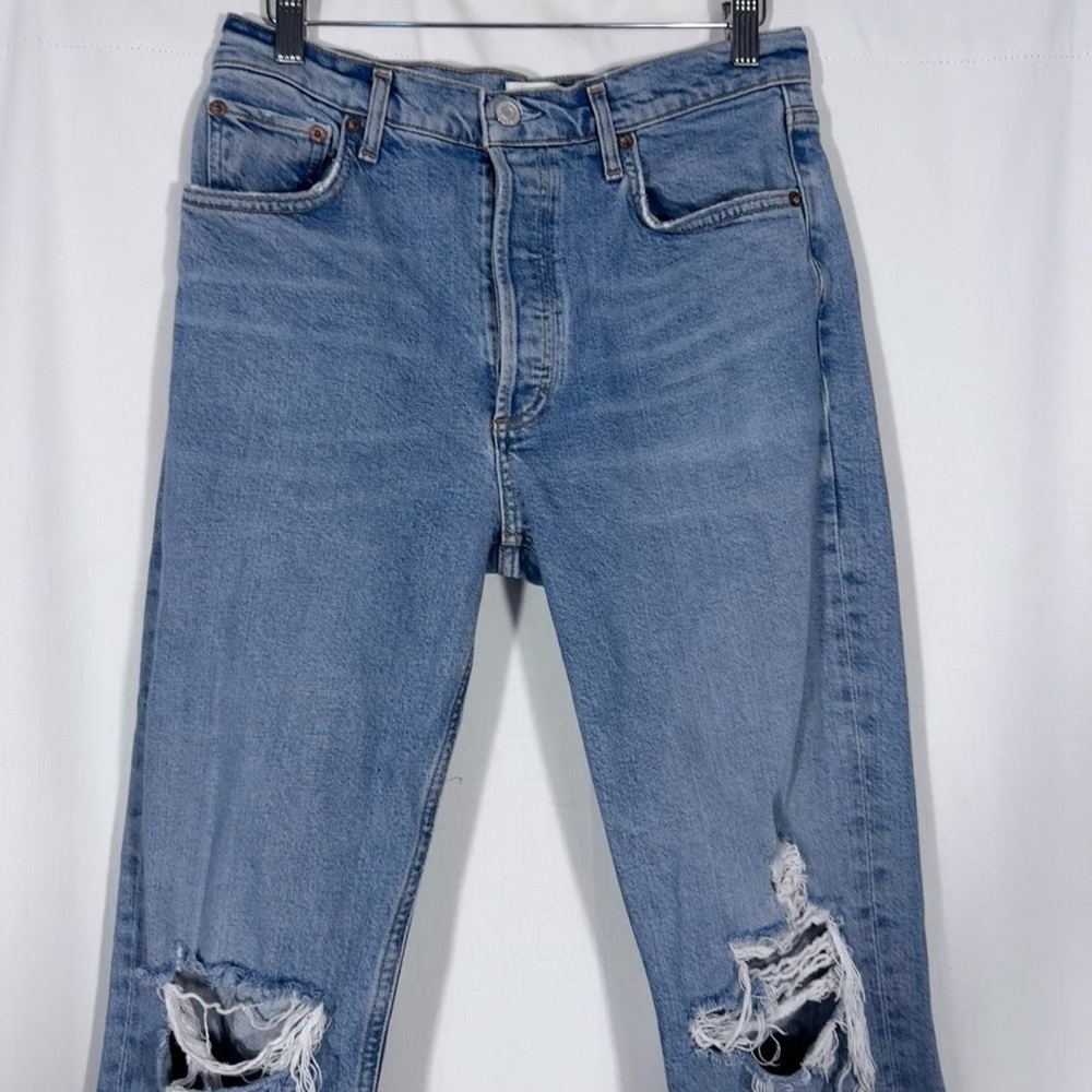Agolde Riley High Rise Straight Leg Cropped Jeans - Picture 3 of 8